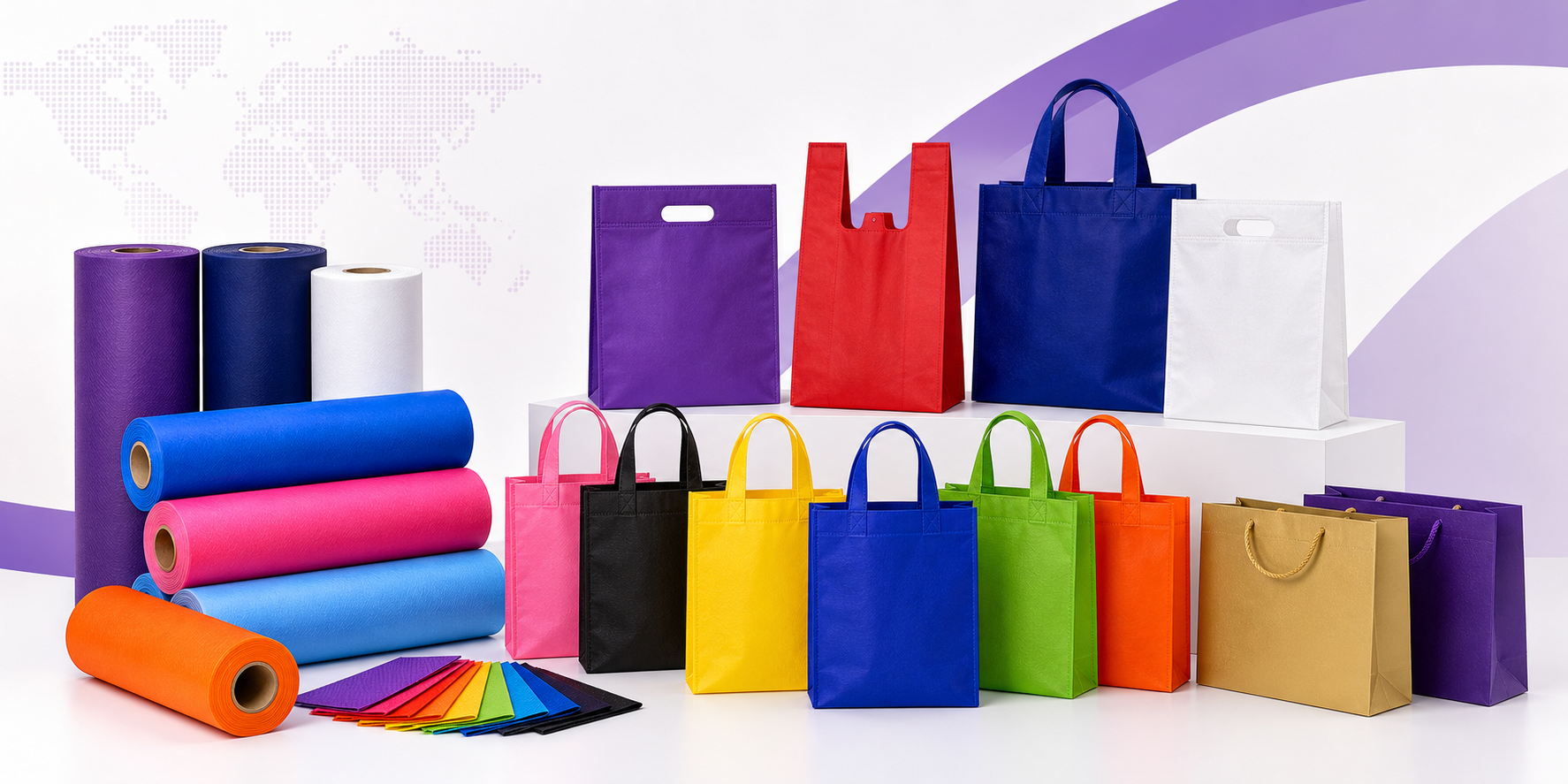 Nonwoven fabric rolls and reusable shopping bags