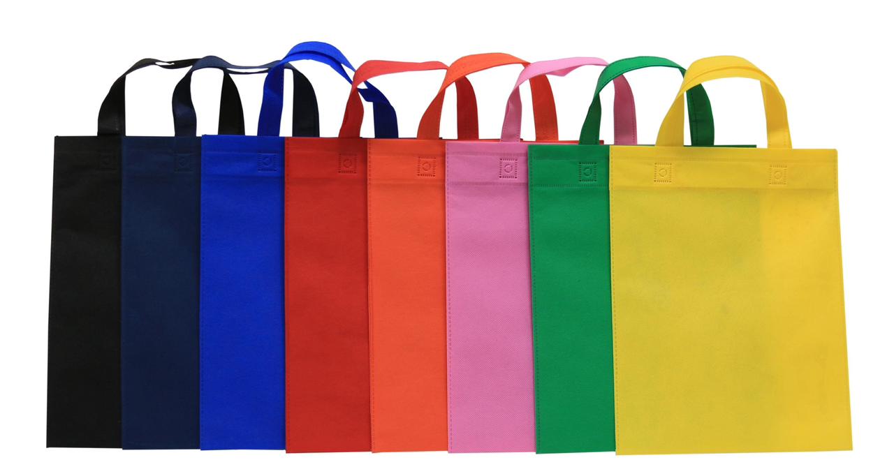 Nonwoven loop handle bags in multiple colors
